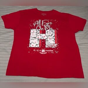Risq Takers 2XL Red T Shirt “All Eyes On My Hustle” 100% Cotton Pre Owned